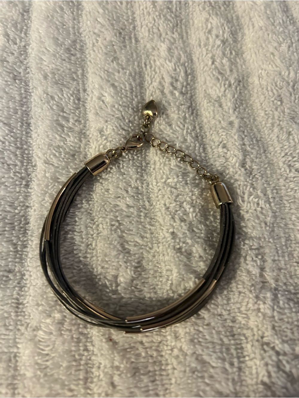 Multi-Strand Grey and Silver Bracelet
